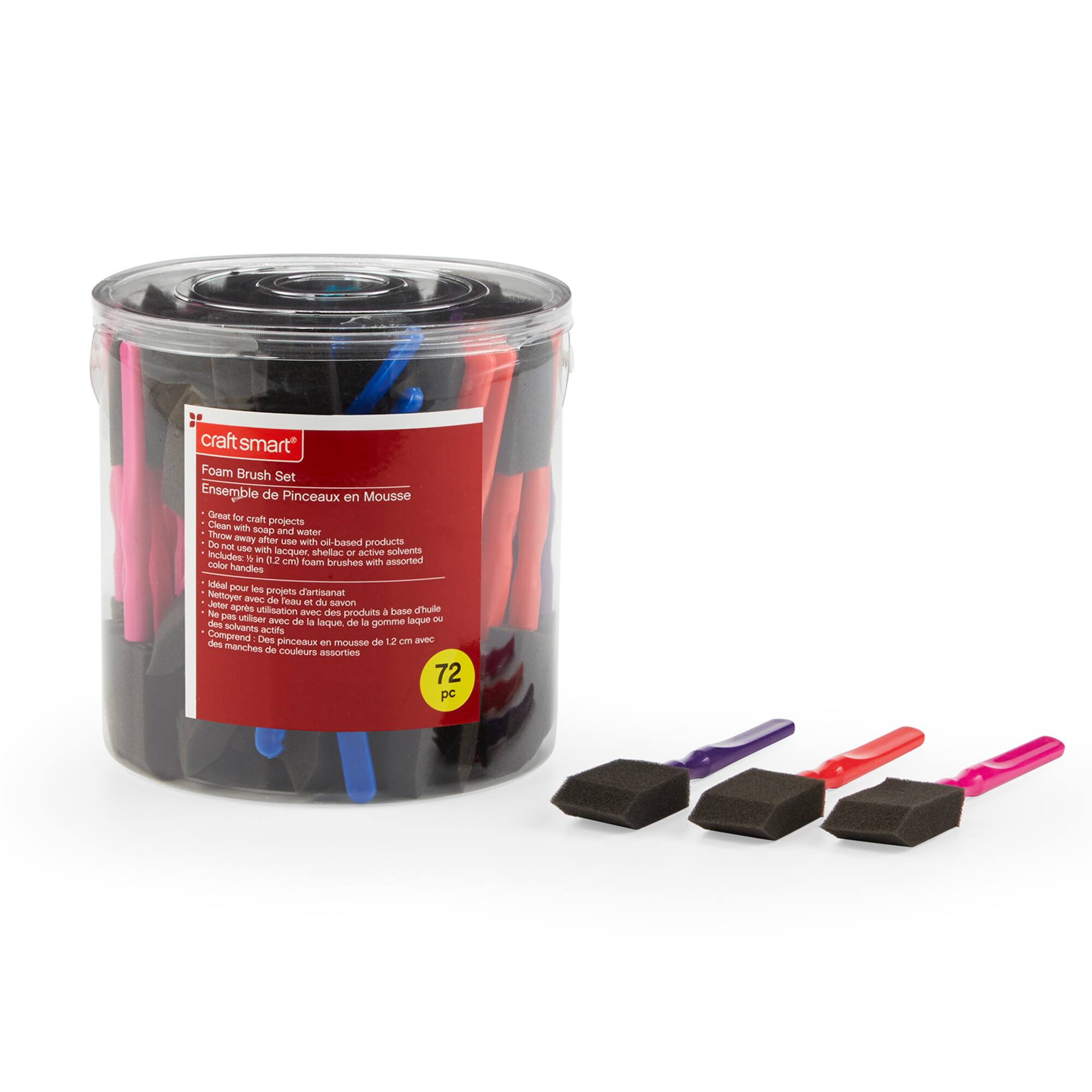 72 Piece 1" Foam Brush Set by Craft Smart®